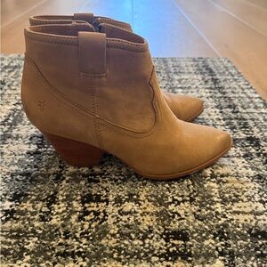 Frye Tan Leather Ankle Boots